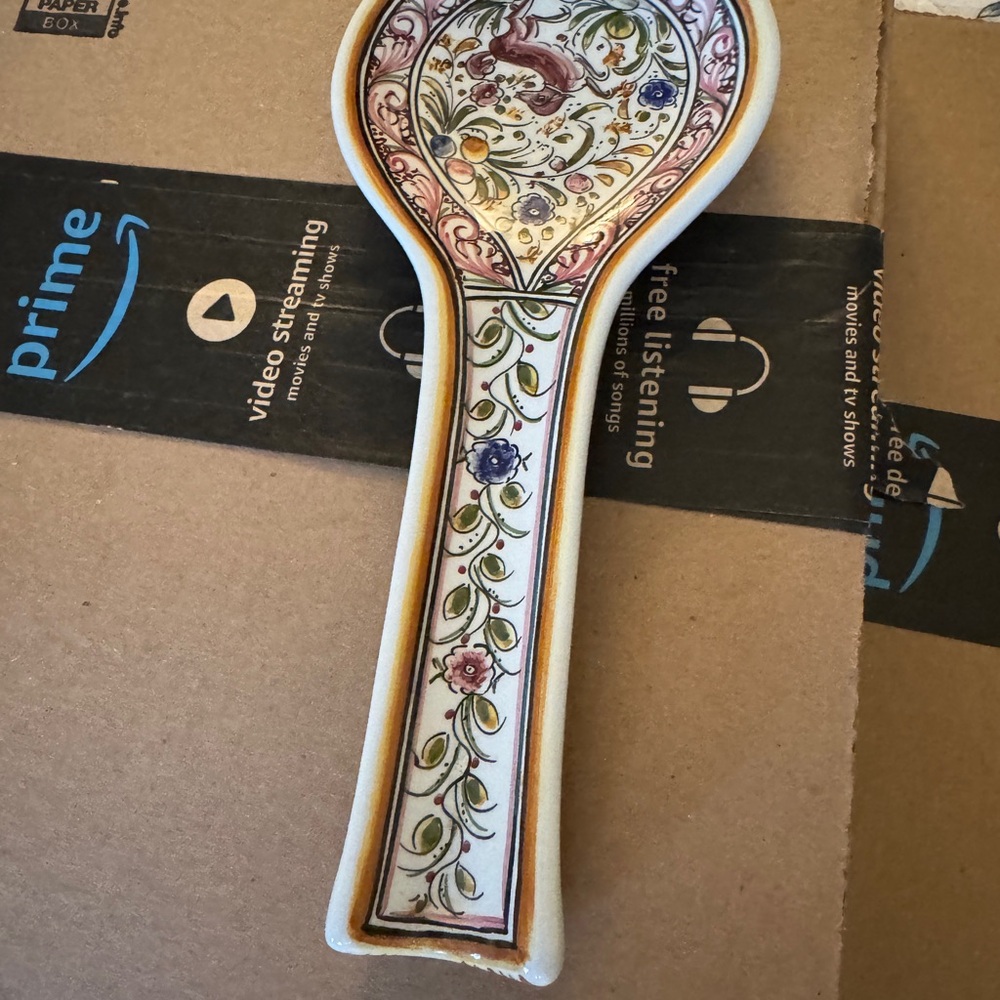 Floral Ceramic Spoon Rest